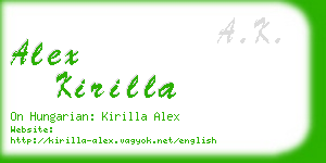 alex kirilla business card